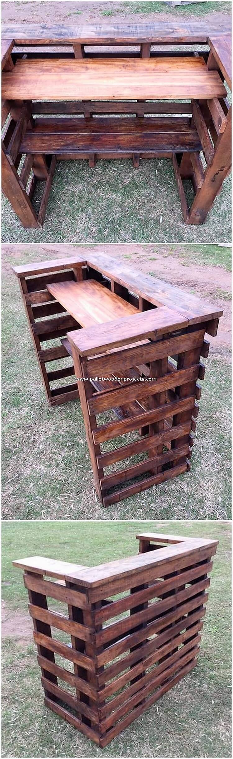 Mesa de mostrador para palets de madera