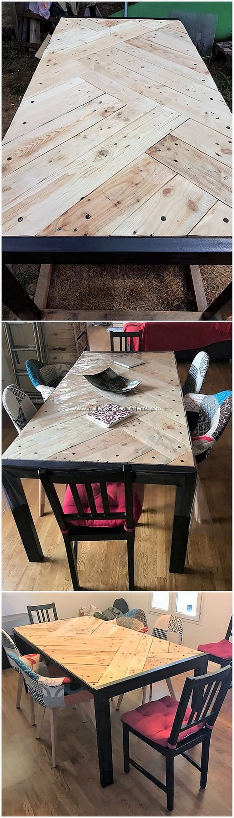 Mesa de comedor de palets de madera